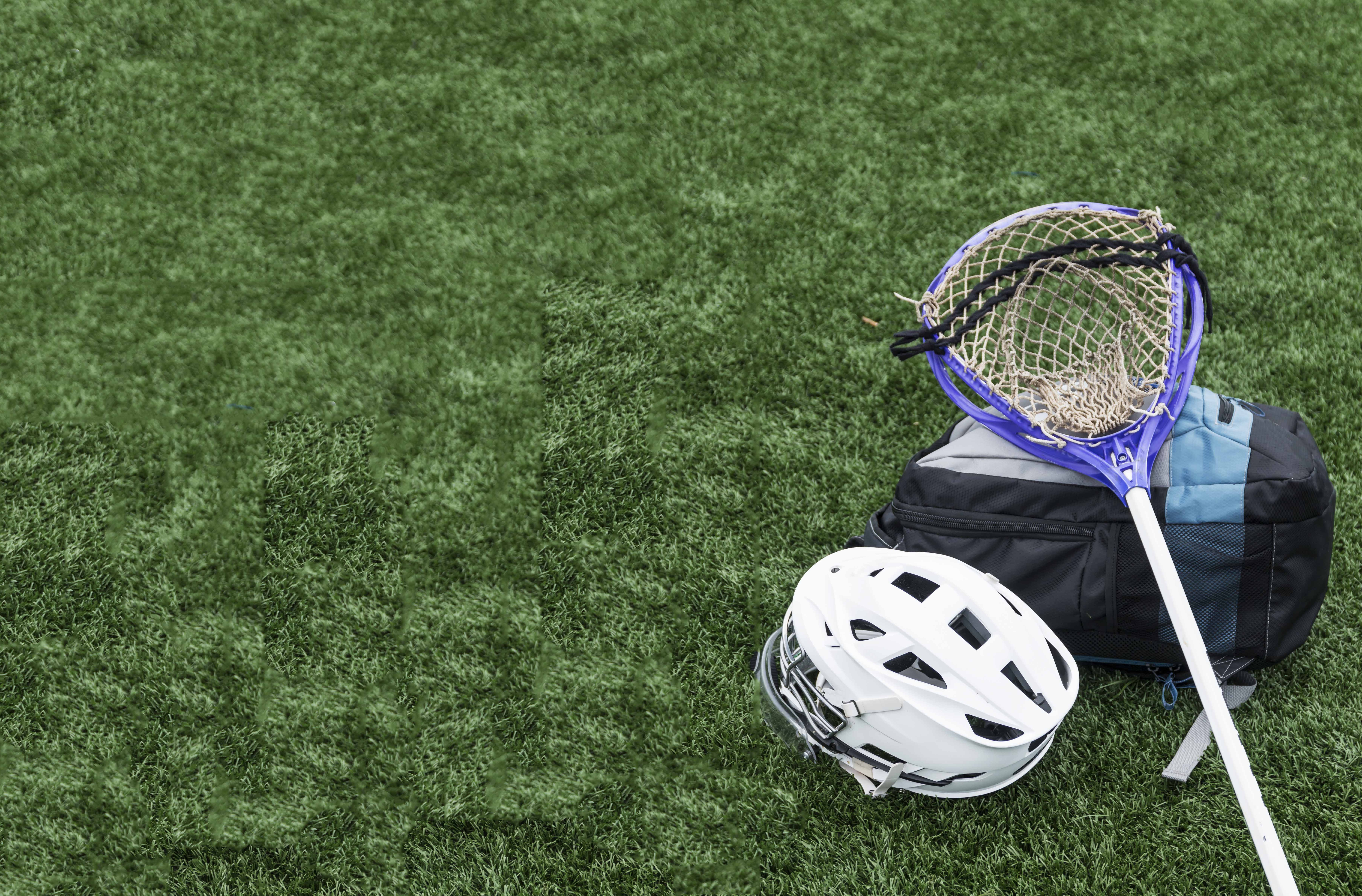 lacrosse equipment on the ground