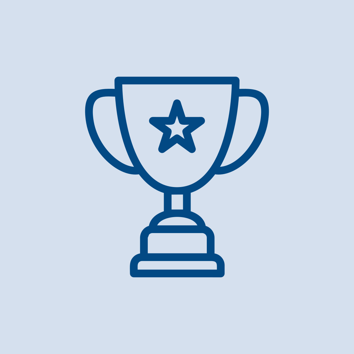 Icon showing an outline of a trophy with a star